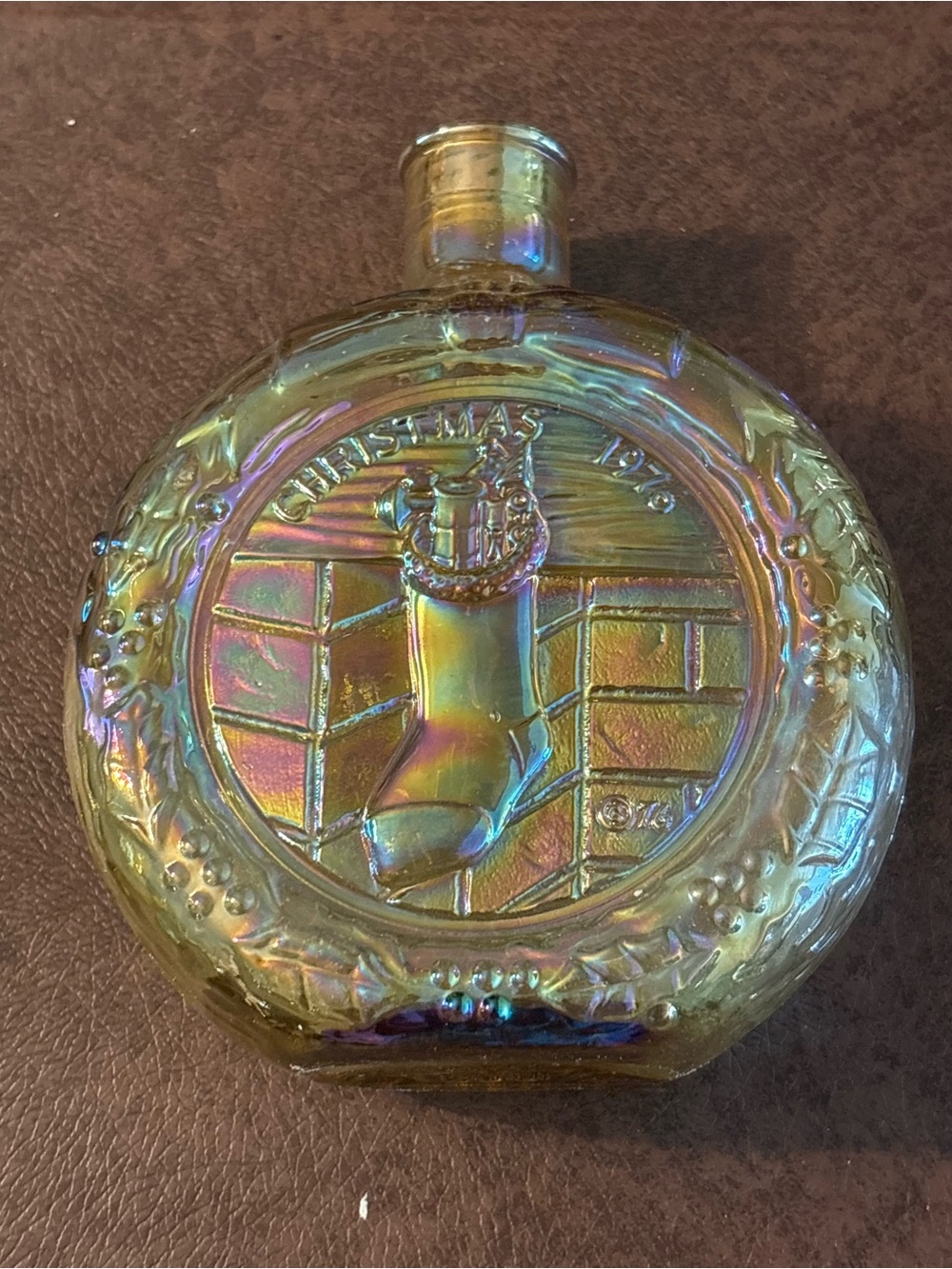 Vintage First Edition Wheaton Glass Christmas 1976 Decorative Bottle